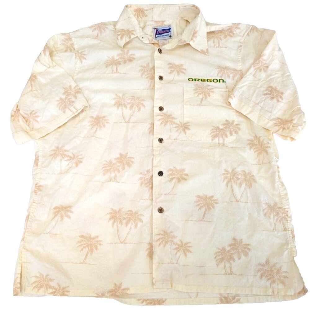 Reyn Spooner University Oregon Ducks Mens Large Short Sleeve‎ Shirt